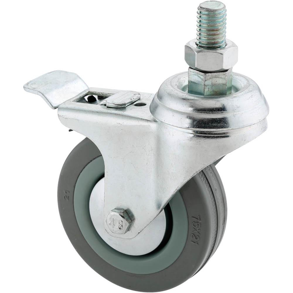 Steelex Rubber Swivel Caster, Threaded Mount, Double Lock Review