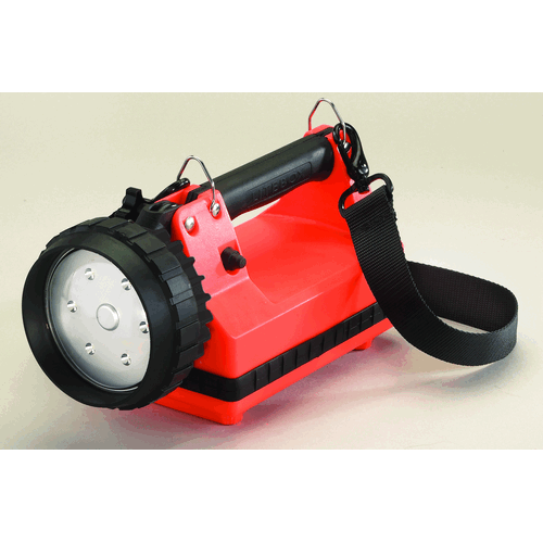 streamlight firebox flashlight 45861 E-Spot 1,500-Lumen Rechargeable Lantern, Orange | 1,500 lumens; 110,000 candela peak beam; rechargeable capable; includes mounting rack; shoulder strap; dual rear safety LEDs and high reliability Firefighter and Rescue Flashlight |