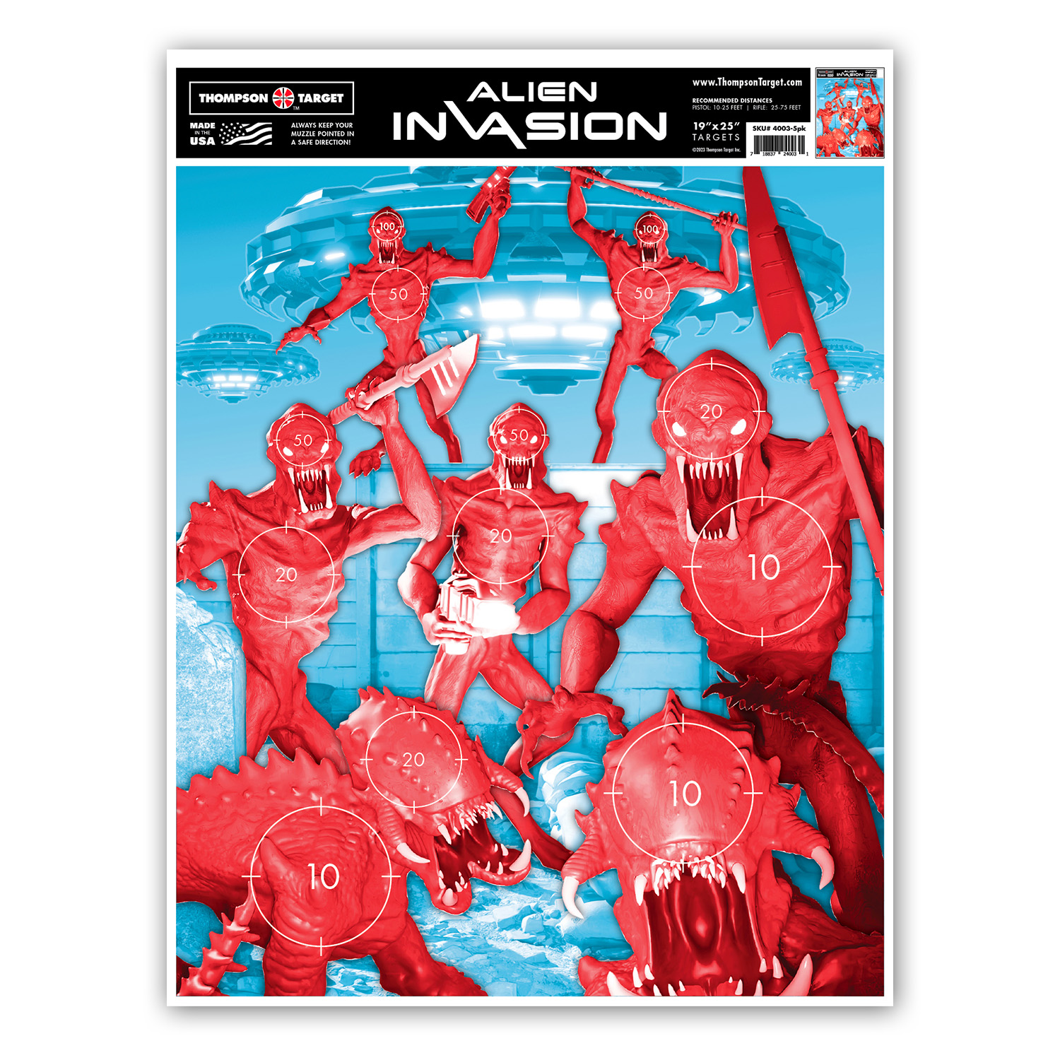 Thompson Target Alien Invasion 19x25in Game Targets Review - Gun Values ...