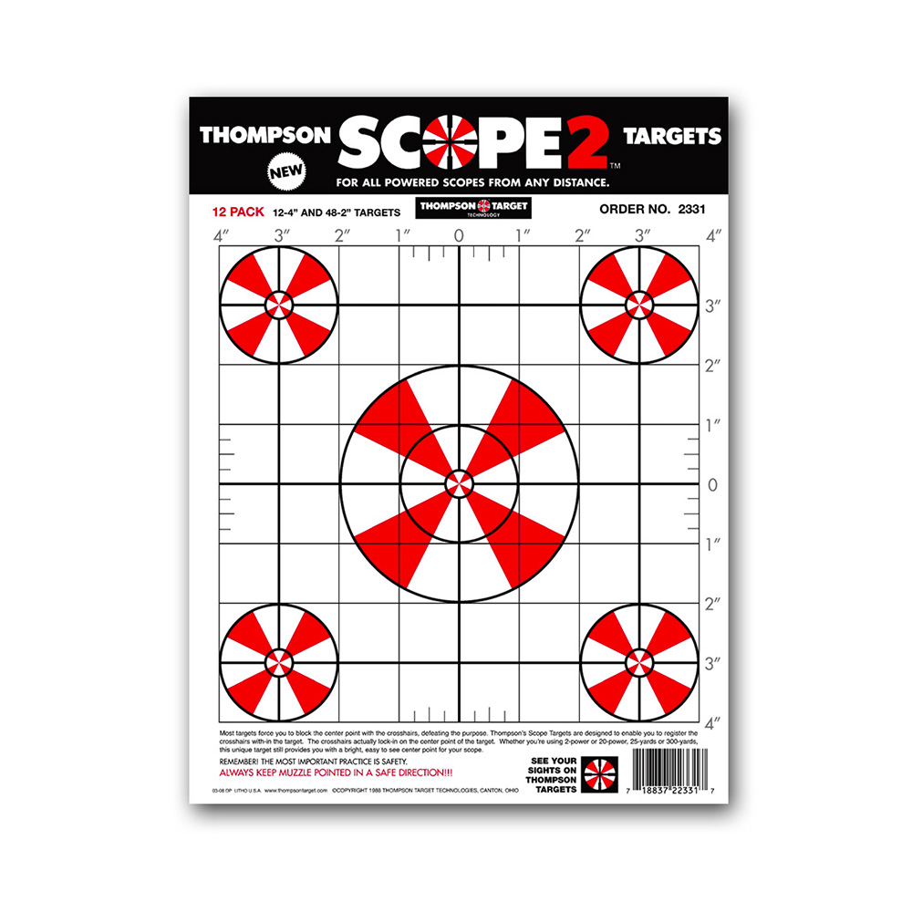 Target Point 2 Thompson Target Scope 2 Sight In 9x12 Paper Shooting Targets - 50 Pack ...